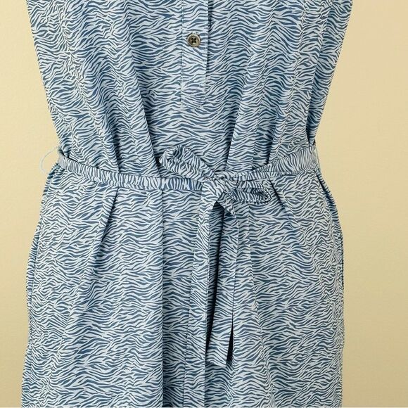 NWOT Eddie Bauer Travex Departure Button Front Blue Wave Shirt Dress SZ S - Picture 3 of 9